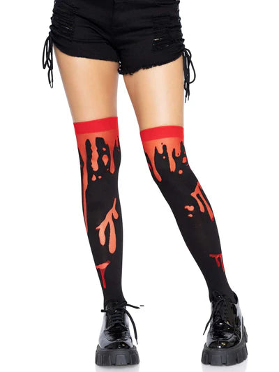 Splatter Thigh Highs RED