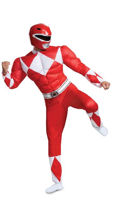 Men's Classic Muscle Mighty Morphin Power Ranger Red Ranger