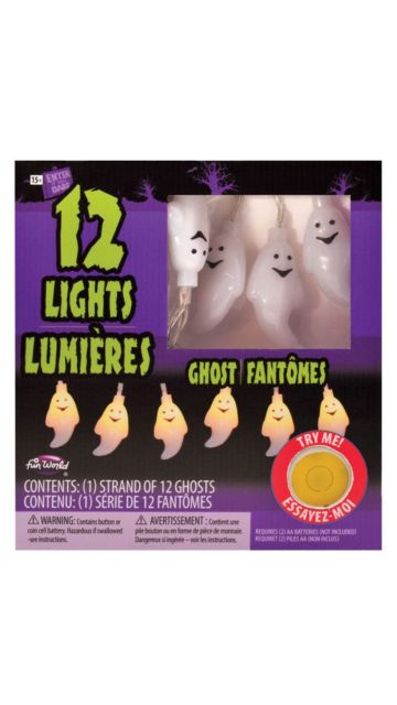 12 Glowing Ghost String Lights