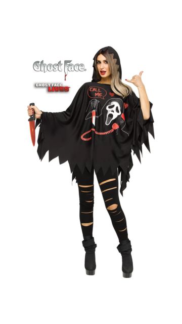 Ghost Face Poncho Costume