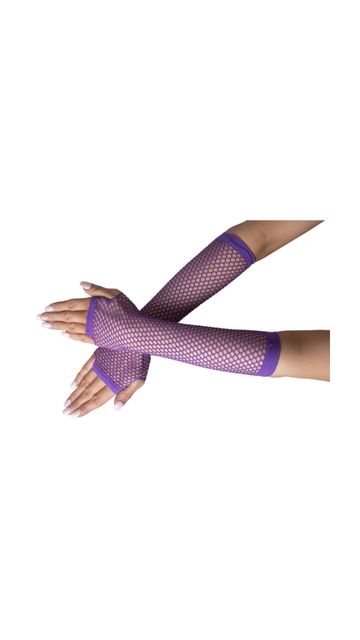 Dark Purple Fishnet Gloves