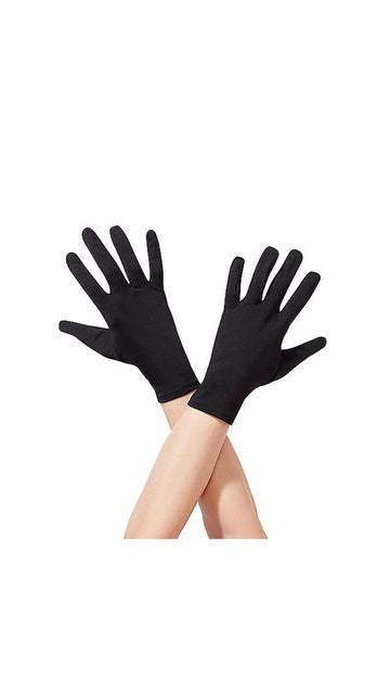 Short Black Gloves for Adults