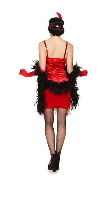 ROARING 20S 1920 RED FLAPPER DRESS WOMEN'S COSTUME