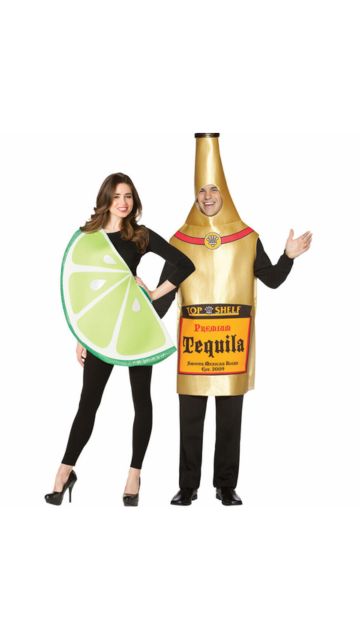 Tequila Bottle & Lime Slice Couple costume