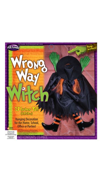 Wrong Way Witch Hanging Decor
