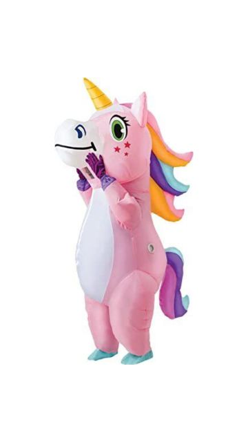 Adult Unisex Pink Unicorn Full Body Inflatable Costume-One Size