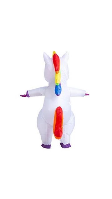 Adult Unisex White Unicorn Full Body Inflatable Costume-One Size