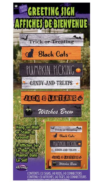 22.5" Halloween Greeting Signs