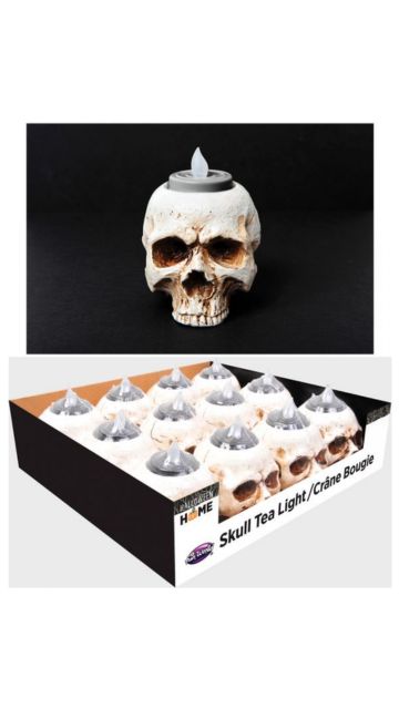 3.5" Halloween Home Skull Tea Light