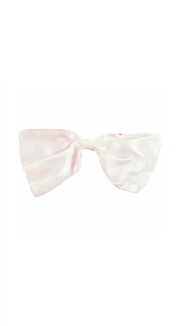 White Satin Clip-On Bowtie