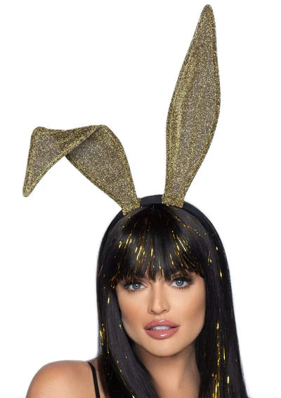 Gold Glitter Bunny Ear Headband