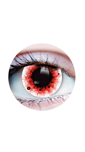 Primal® Wraith II - White & Red Colored Contact Lenses