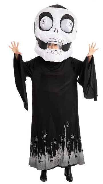 Bobble Head Skeleton Inflatable Costume - Adult - SoulofHalloween