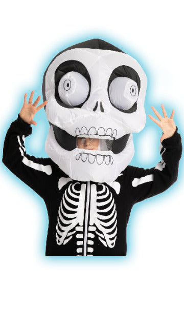 Bobble Head Skeleton Inflatable Costume - Adult - SoulofHalloween