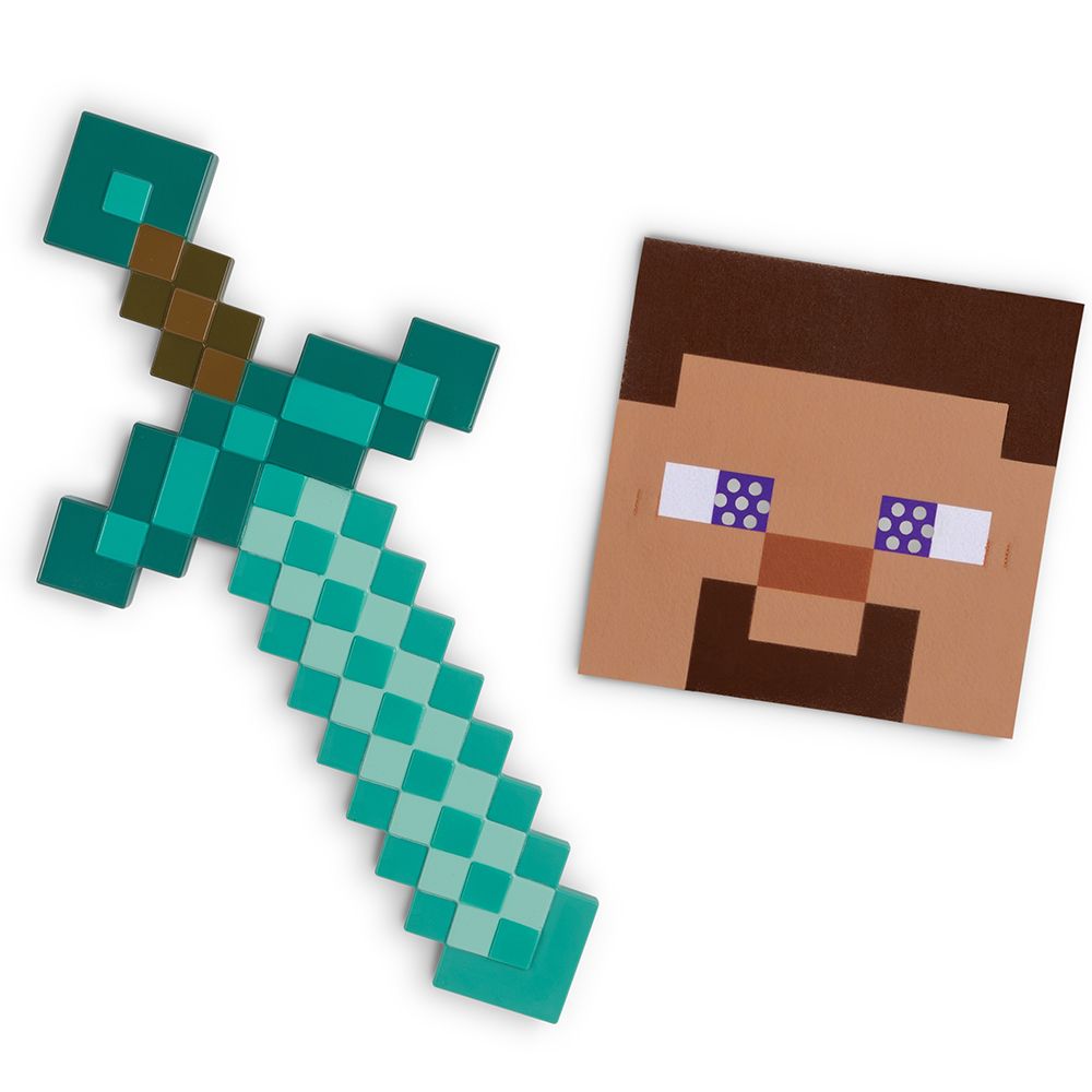 Minecraft Sword and Steve Mask Set
