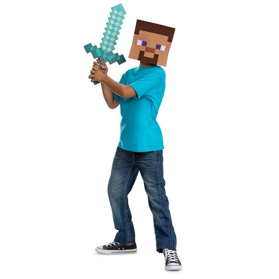 Minecraft Sword and Steve Mask Set