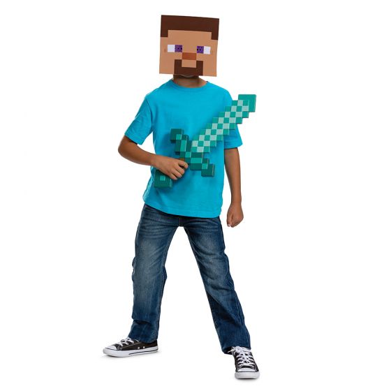 Minecraft Sword and Steve Mask Set