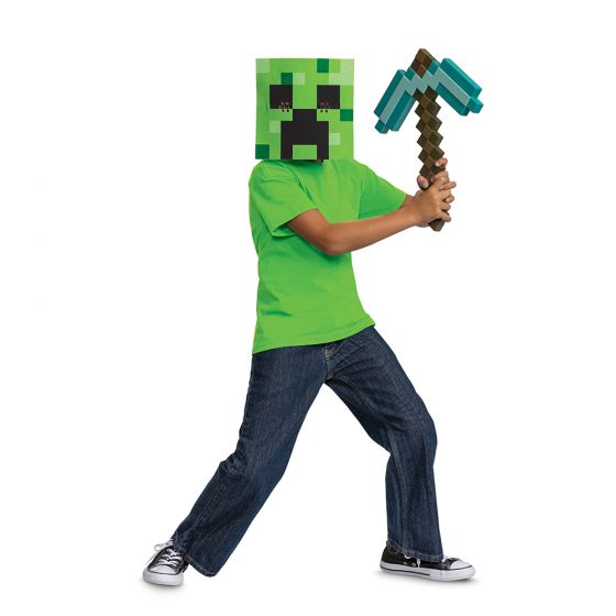 Minecraft Creeper Mask and Pickaxe Set