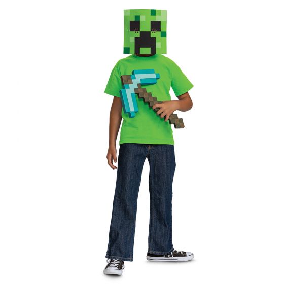 Minecraft Creeper Mask and Pickaxe Set