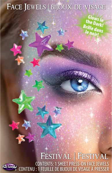 Glow In The Dark Face Jewel Festive