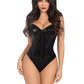 Sequin Boned Snap Crotch Bodysuit w/ Detachable Clear Straps