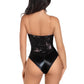 Sequin Boned Snap Crotch Bodysuit w/ Detachable Clear Straps