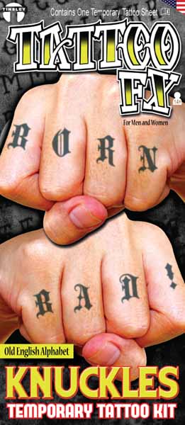 Old English Alphabet Temporary Tattoo Set