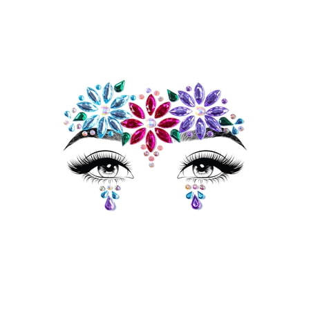Dahlia Adhesive Face Jewels Sticker MULTICOLOUR