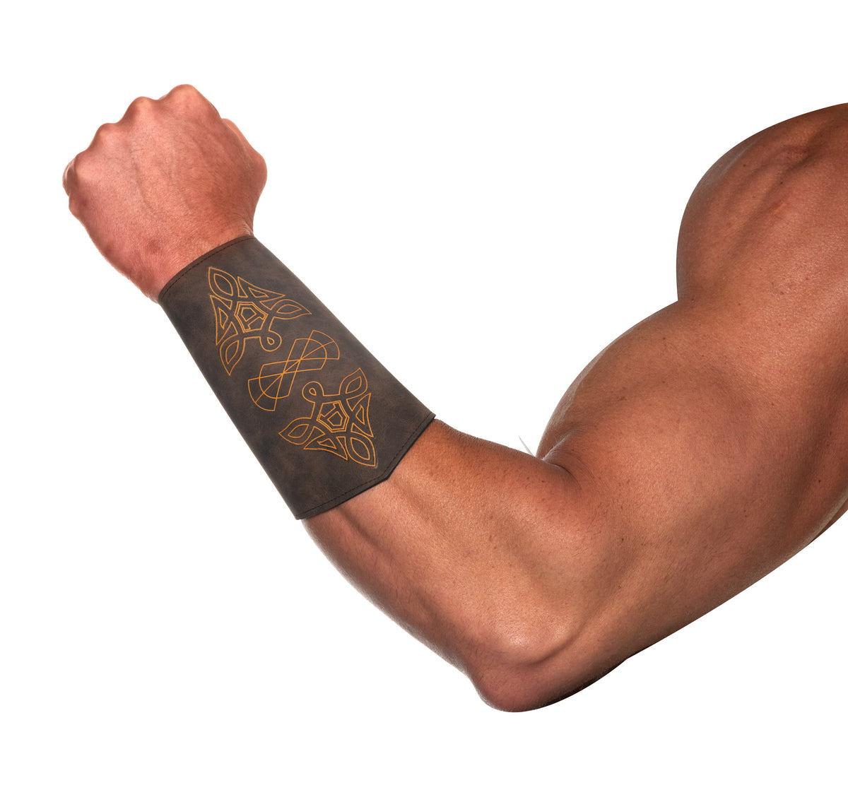 Faux Leather Arm Cuffs With Celtic Design
