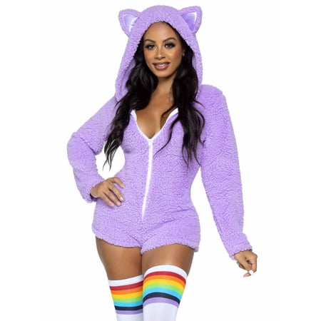 Cuddle Kitty Ultra Soft Zip Up Romper W/ Cat Ear Hood & Tail