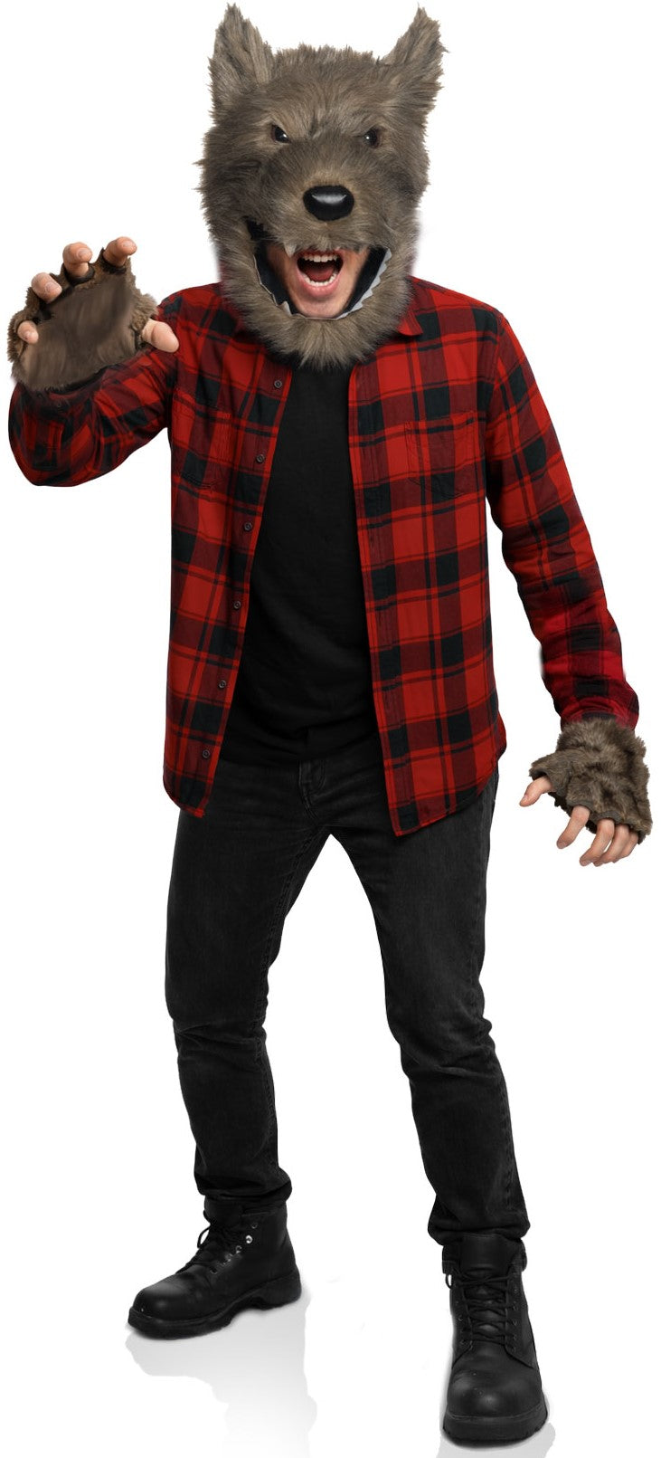 Plush Wolf Head & Gloves