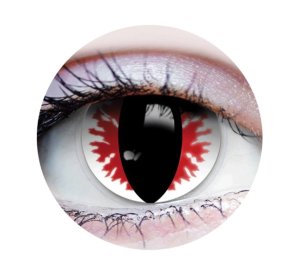 Primal Devil Eyes - White & Red Colored Contact Lenses