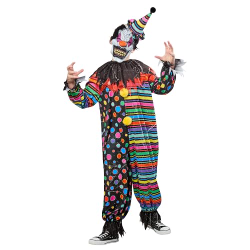 Neon Creepy Clown Kids Costume