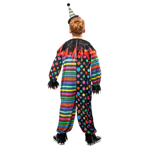 Neon Creepy Clown Kids Costume