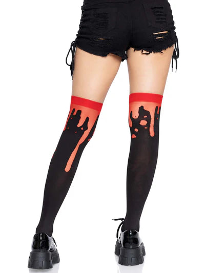 Splatter Thigh Highs RED