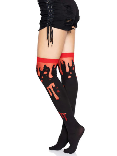 Splatter Thigh Highs RED