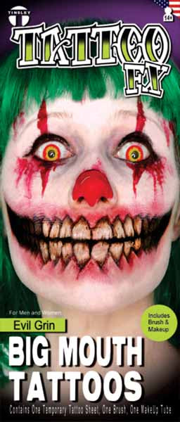 Evil Grin Big Mouth Tattoos