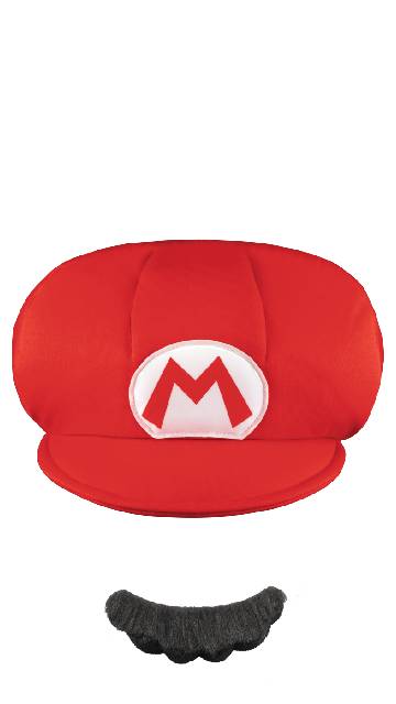 Mario Child Hat and Mustache Set