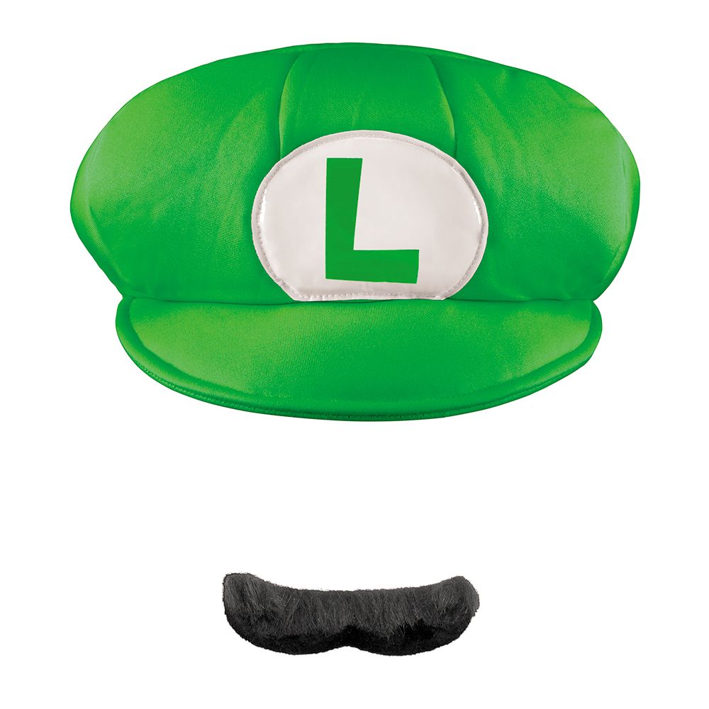 Luigi Hat and Mustache Set
