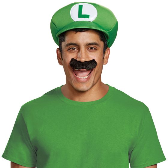 Luigi Hat and Mustache Set