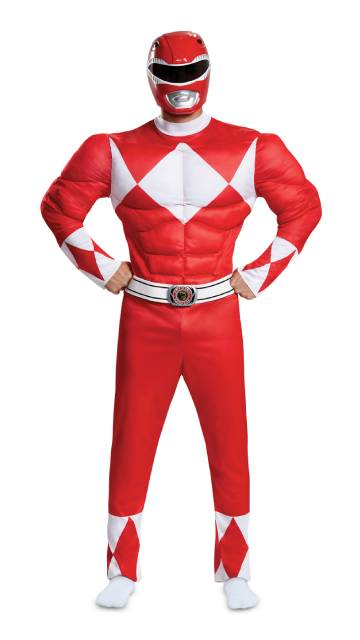 Men's Classic Muscle Mighty Morphin Power Ranger Red Ranger
