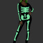Spandex Printed Glow-In-The-Dark Skeleton Catsuit BLACK/WHITE MEDIUM