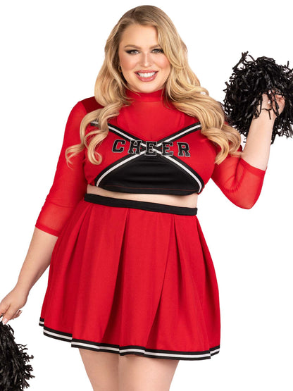 Varsity Babe Cheerleader Costume, 3Pc Plus Size Option Available