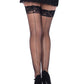 Plus Size Spandex Fishnet Thigh Highs with Backseam Stay Up
