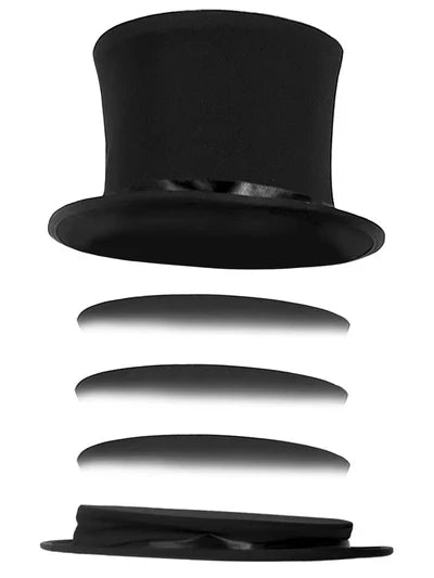 Deluxe Black Collapsible Top Hat