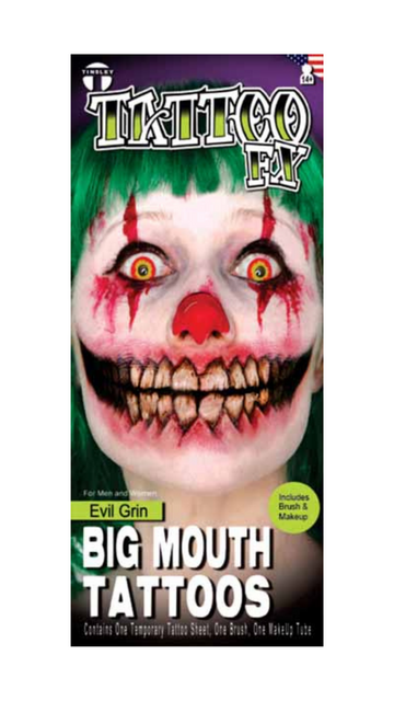 Evil Grin Big Mouth Tattoos