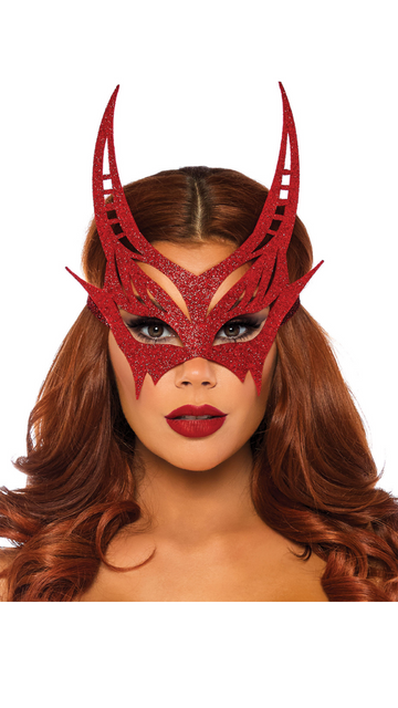 Glitter Die Cut Devil Masquerade Mask - SoulofHalloween