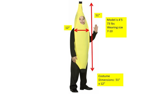 Banana Child Costume, Child Size 7-10