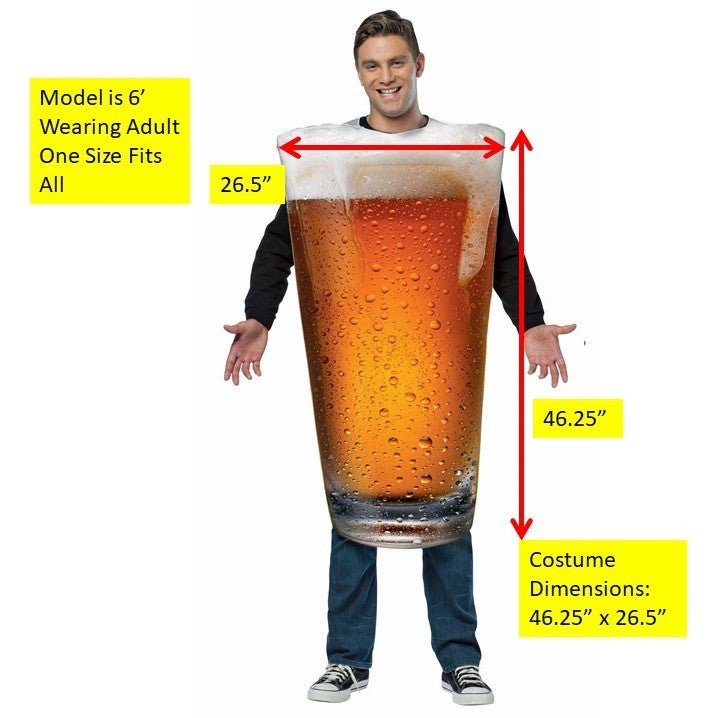 Beer Pint Costume, Adult One Size