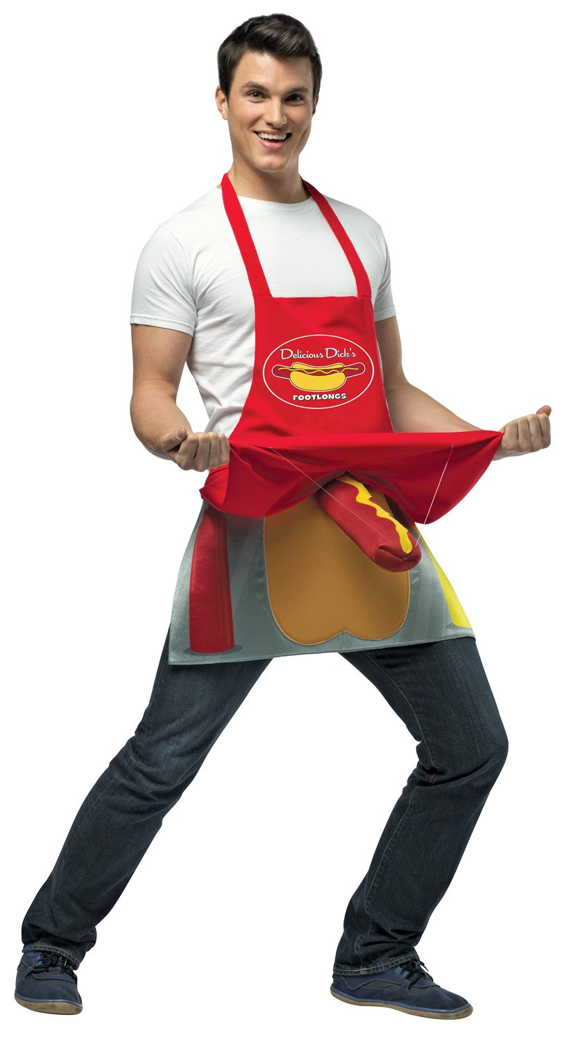 Hot Dog Vendor Dirty Apron Costume, Adult One Size